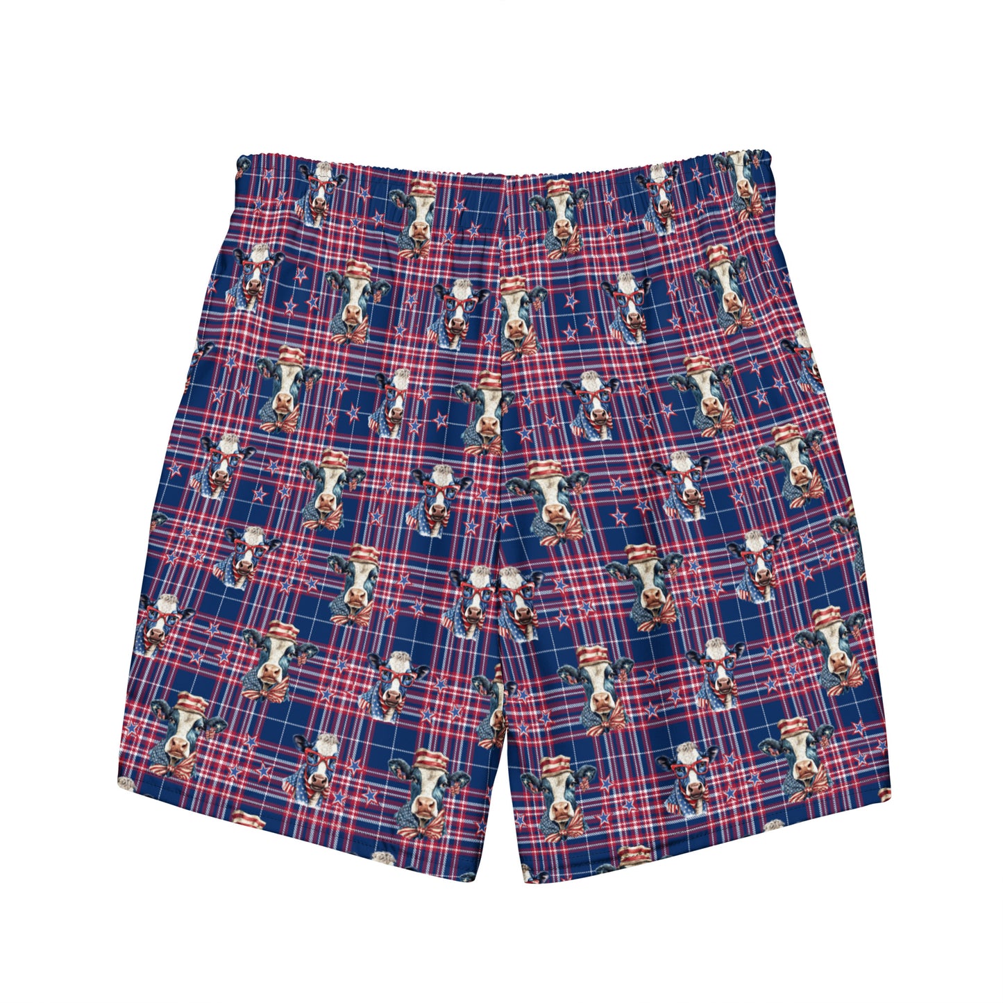 Red, White and Moo Swim Trunks