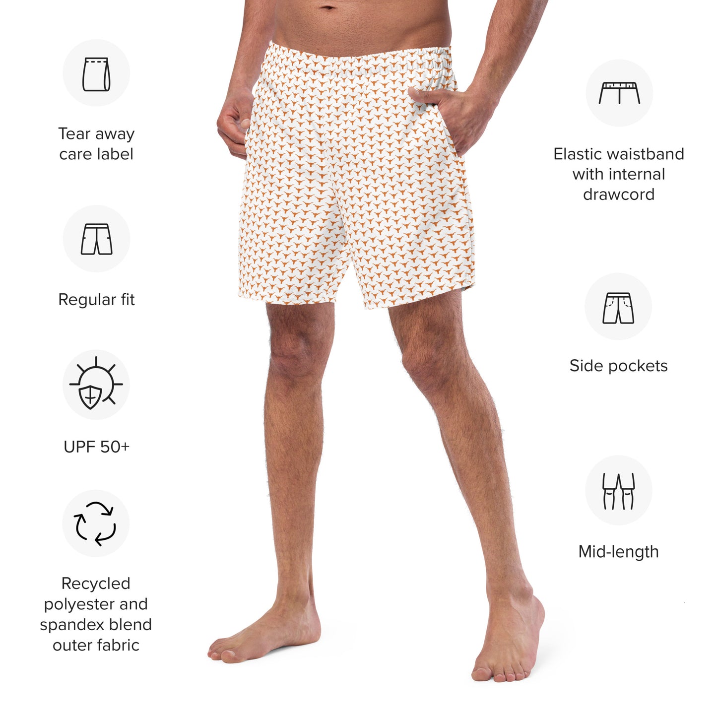 Longhorn Grid Iron Swim Trunks